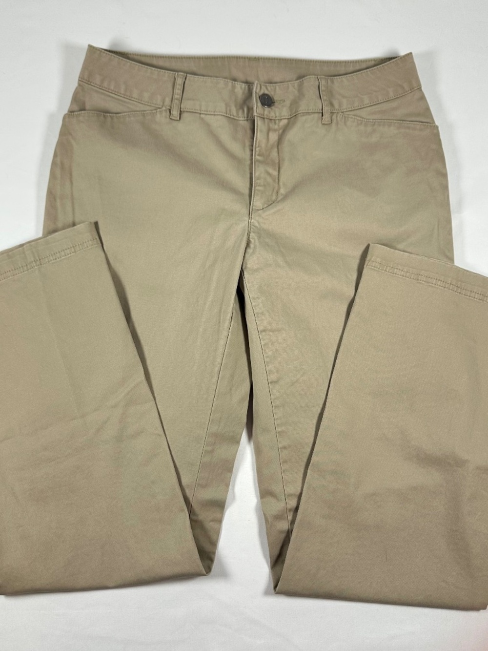 Magellan Outdoors Women's Mid Rise Straight Leg Casual Chino Pants Khaki Tan